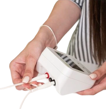 Hidroxa iontophoresis machine setup guide connecting the machine to power for hyperhidrosis treatment